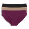 Parfait Lingerie S / Blackberry/Black/Warm Sand Parfait Seamless Hipster Panty 3 Pack