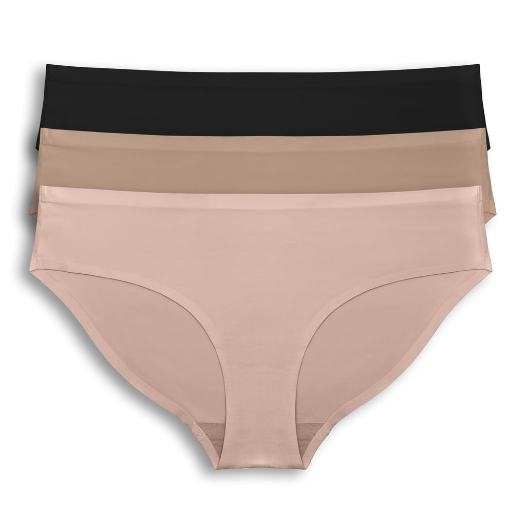 Parfait Lingerie S / Cameo Rose/Black/Warm Sand Parfait Seamless Hipster Panty 3 Pack