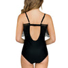 Parfait Lingerie PARFAIT Pure S8126 Womens One Piece Swimsuit Ruffle Keyhole Design - Black