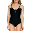 Parfait Lingerie PARFAIT Pure S8126 Womens One Piece Swimsuit Ruffle Keyhole Design - Black