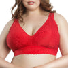 Parfait Lingerie Bralette PARFAIT Adriana P5482 Women's Curvy and Full Bust Supportive Wire-free Lace Bra  - Racing red