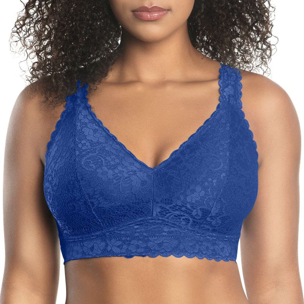 Parfait Lingerie PARFAIT Adriana P5482 Women's Curvy and Full Bust Supportive Wire-free Lace Bra  - Sapphire