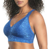 Parfait Lingerie PARFAIT Adriana P5482 Women's Curvy and Full Bust Supportive Wire-free Lace Bra  - Sapphire