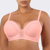 Parfait Lingerie PARFAIT Brigitte S8201 Demi Cup Underwire Balconette Longline Bikini Top with Embroidery Detail - Peach Bud