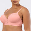 Parfait Lingerie PARFAIT Brigitte S8201 Demi Cup Underwire Balconette Longline Bikini Top with Embroidery Detail - Peach Bud