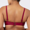 Parfait Lingerie PARFAIT Brigitte S8201 Demi Cup Underwire Balconette Longline Bikini Top with Embroidery Detail - Rumba Red