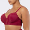Parfait Lingerie PARFAIT Brigitte S8201 Demi Cup Underwire Balconette Longline Bikini Top with Embroidery Detail - Rumba Red