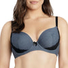 Parfait Lingerie PARFAIT Casey 2801 Women's Wired Padded Plunge Seamless T-shirt Bra - Dark Blue Denim