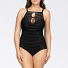 Parfait Lingerie PARFAIT Keira S8076 Womens One Piece Swimsuit Cut-Out Halter Support Swimwear - Black