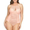 Parfait Lingerie PARFAIT Keira S8076 Womens One Piece Swimsuit Cut-Out Halter Support Swimwear - Peach