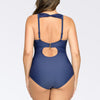 Parfait Lingerie PARFAIT Keira S8076 Womens One Piece Swimsuit Cut-Out Halter Support Swimwear - Twilight