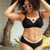 Parfait Lingerie PARFAIT Lauren S8223 Womens High Waist Bikini Bottom Contrast Panel Sculpting Swimwear - Black w White
