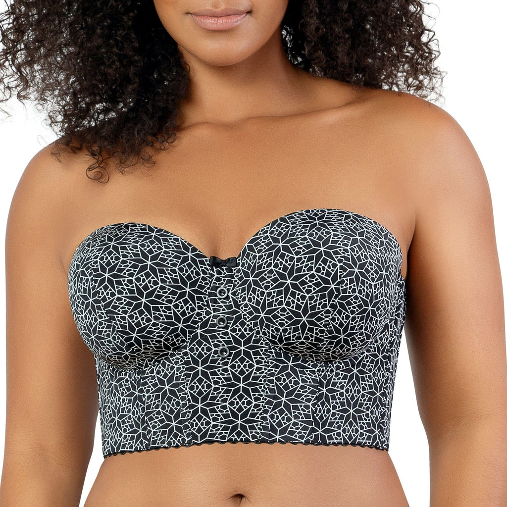 Parfait Lingerie PARFAIT Marissa P50117 Women's Full Bust and Full Figure Strapless Longline Bra - Black Mosaic