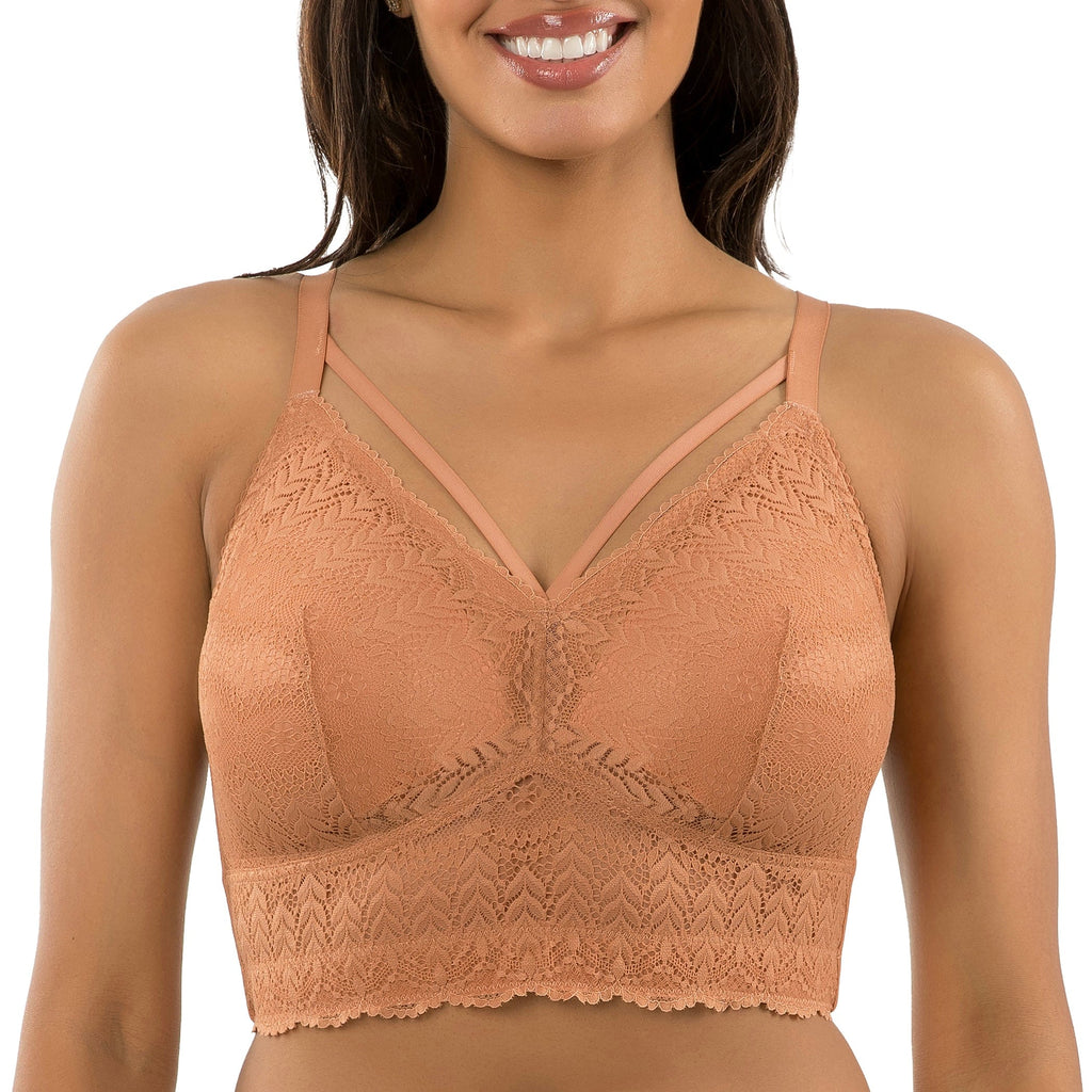 Parfait Lingerie PARFAIT Mia Lace P5951 Women's Full Busted Lightly Padded Wire Free Bra - Cork
