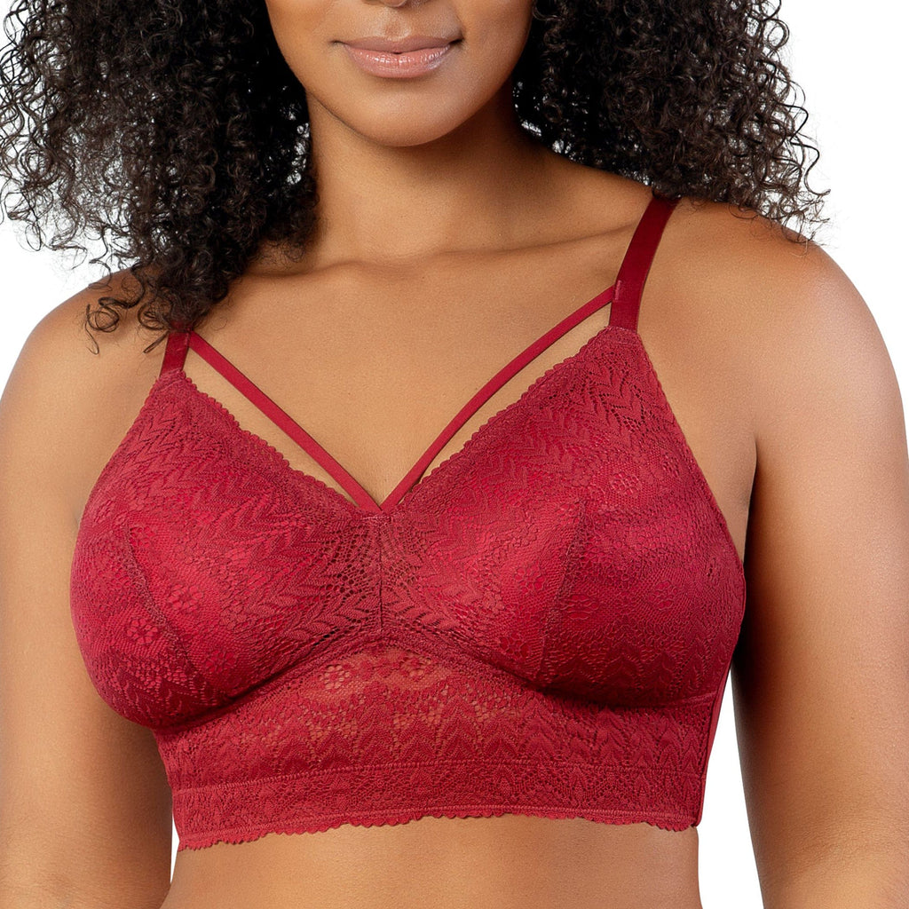 Parfait Lingerie PARFAIT Mia Lace P5951 Women's Full Busted Lightly Padded Wire Free Bra - Rio Red