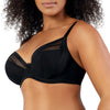 Parfait Lingerie PARFAIT Shea P6062 Women's Full Bust Mesh Plunge Unlined Wired Bra - Black