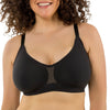 Parfait Lingerie PARFAIT Simplicity P2400 Full Busted Seamless And Smooth Everyday Basic Wirefree Bra With Removable Pads - Black