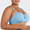 Parfait Lingerie PARFAIT Vivien S8162 Womens Balconette Bikini Top Underwire Vintage Inspired Swimwear - Dream Blue
