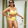 Parfait Lingerie PARFAIT Vivien S8165 Womens High Waist Bikini Bottom Full Coverage Retro Swimwear - Lemon Drop