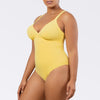 Parfait Lingerie PARFAIT Vivien S8167 One Piece Swimsuit with Shelf Bra, Shirred Detail and Bow Back Design - Lemon Drop