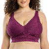 Parfait Lingerie PARFAIT Adriana P5482 Women's Curvy and Full Bust Supportive Wire-free Lace Bra - Blackberry