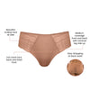 Parfait Lingerie Mia Medium Coverage Hipster in cork color with lace detailing, designed for comfortable, stylish everyday wear.
