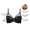 Parfait Lingerie Parfait Luxlacy Pretty Lace And Mesh Full Busted Full Coverage Unlined Non-padded Wired Bra - Black