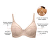 Parfait Lingerie PARFAIT Luxlacy P9002 Pretty Lace And Mesh Full Busted Full Coverage Unlined Non-padded Wired Bra - Cameo Rose