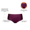Six black Parfait Lingerie seamless mid-waist briefs with smooth fabric and comfortable fit, displayed in a 6-pack.