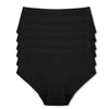 Black Parfait Lingerie seamless mid-waist brief 6-pack, soft and comfortable underwear with smooth fit and supportive design.