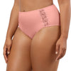 Side view of Parfait Lingerie Brigitte high-waist bikini bottom in peach bud color, showing its flattering fit and smooth fabric.