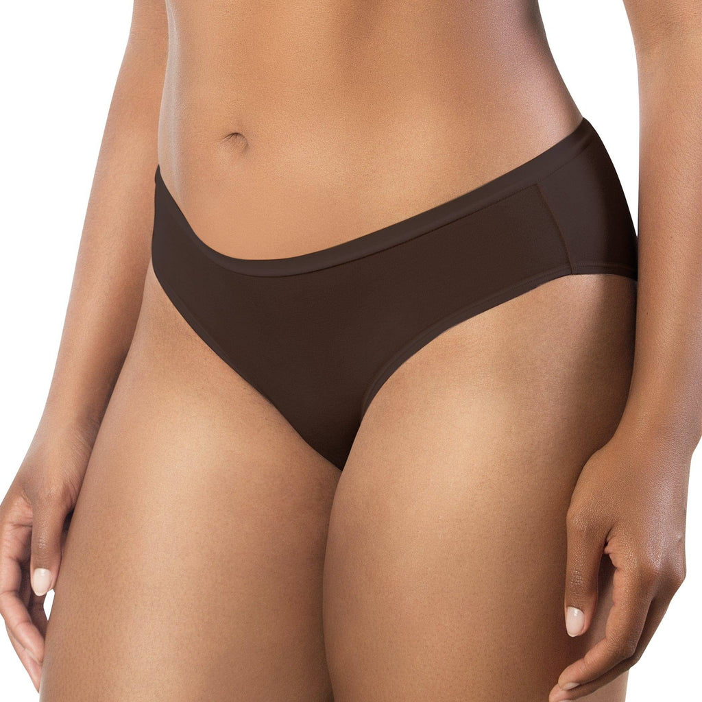 Cozy full coverage hipster underwear in deep nude by Parfait Lingerie, featuring soft fabric and a comfortable fit.