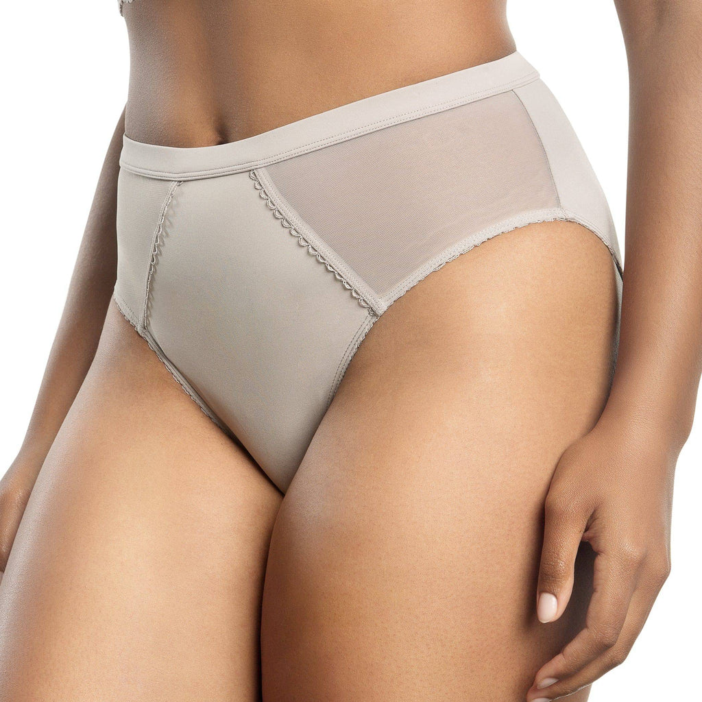 Sandstone Micro Dressy high-waisted French cut panty by Parfait Lingerie, showing smooth fit and elegant design.
